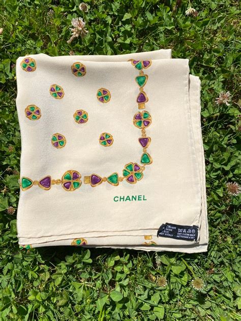 foulard vintage chanel flowers|antique chanel scarf.